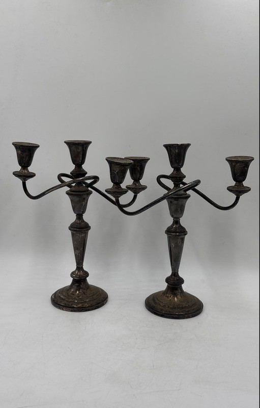 Fisher Sterling Silver 365 Weighted 3 Light Candle Holder Candelabra 5.4 Lbs