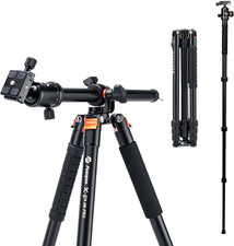 Horizontal Camera Tripod 75 Inch Aluminum 360 Degree Ball Head Quick Release Pla