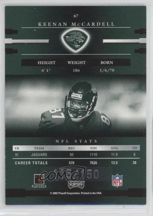 2002 Playoff Prestige Xtra Points Green /150 Keenan McCardell #67 - Image 2 of 2