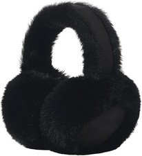 Women  s Winter Foldable Fuzzy Ear Muffs   Soft Faux Fur Ear Warmers