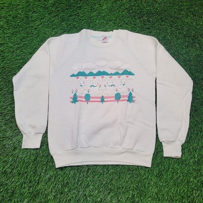 VTG 80s Jerzees Colorado Teddy Bear Sweatshirt Unisex S Puff Print USA