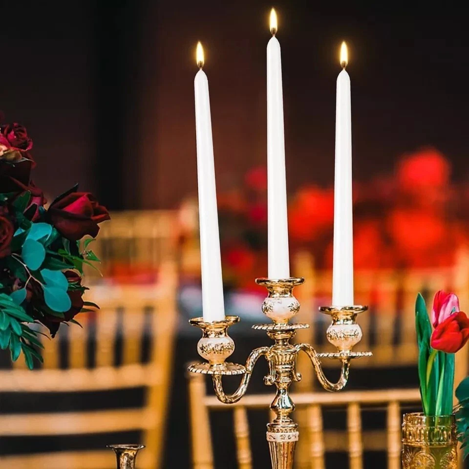 Paquete de 30 velas cónicas altas - 10 pulgadas blancas sin goteo sin perfume velas de cena NUEVO Foto 3 de 4