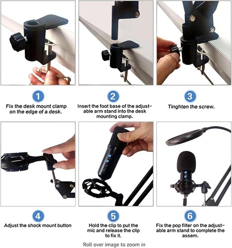 TDBEST USB Microphone Kit Condenser Computer Cardioid Mic - Afbeelding 7 van 7