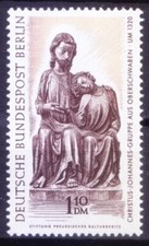 Berlin Germany 1967 MNH, Christ and St.John, Wooden Sculptures, Museum