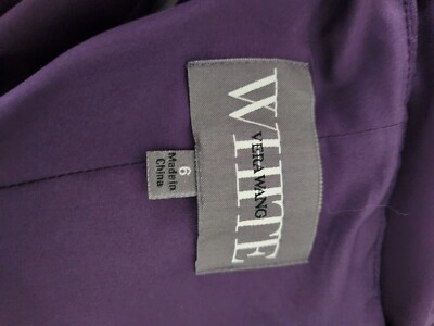 White By Vera Wang V Neck Halter Gown Dress Sash Bows Purple Size 6 | eBay