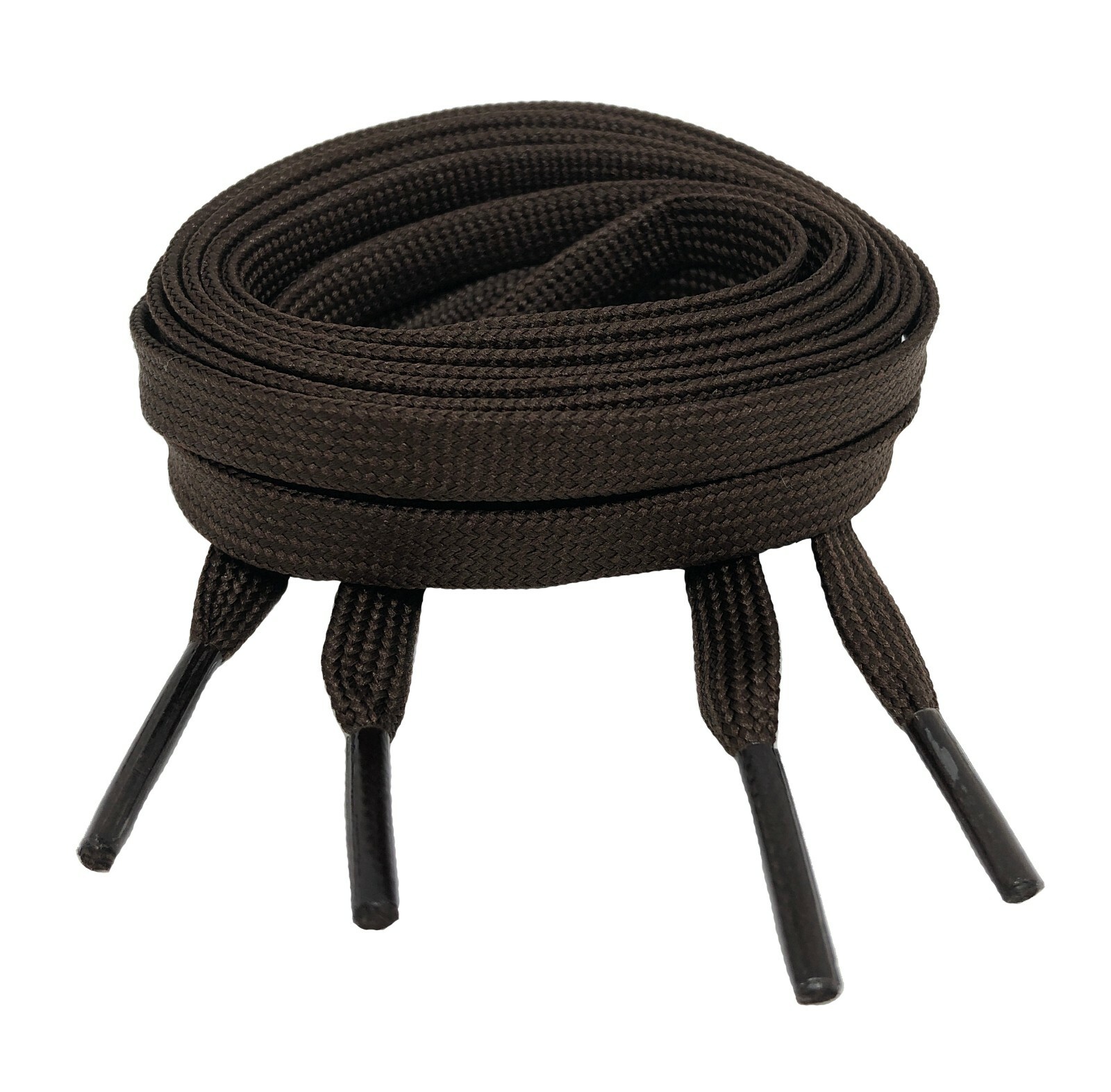 FLAT BROWN SHOE LACES LONG SHOELACES 8mm wide 11 LENGTHS 2 SHADES