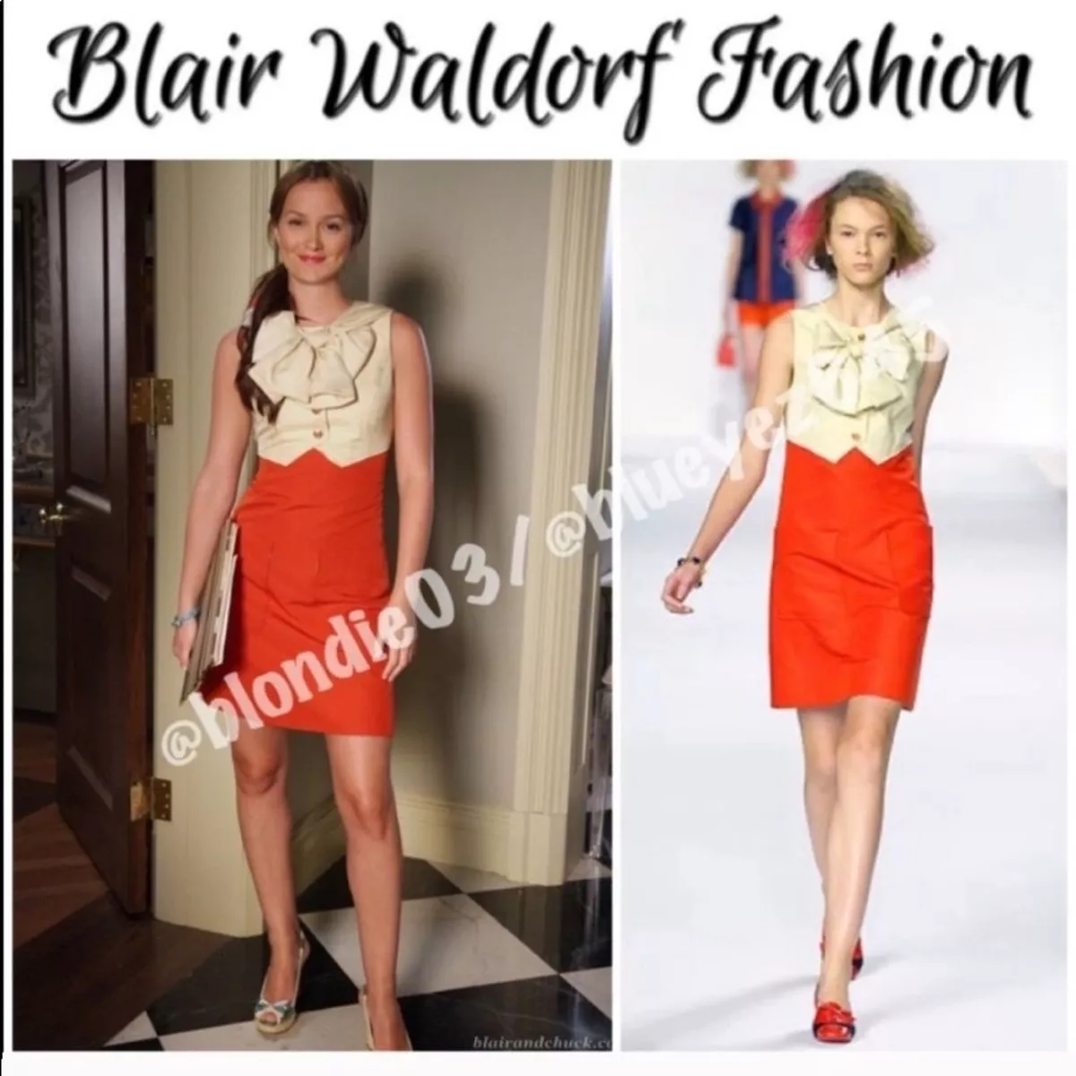 Red and cheap cream dress