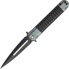 Uzi Covert Linerlock A/O Knife UZK-FDR-009 4 1/2" closed. 3 1/2" black coated as