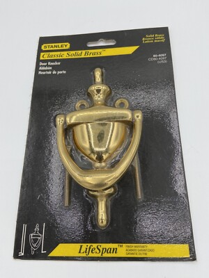 Stanley Classic Solid Brass Door Knocker 80-4097  Bright polished finish