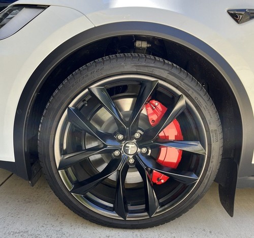 Brake Caliper Covers For Tesla Model S/X 2022-2025 Accessories With Letter Decal - Picture 4 of 9