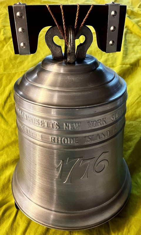 Seymour Mann Pewtertone 1974 Ice Bucket "1776 Liberty Bell" Made in Italy
