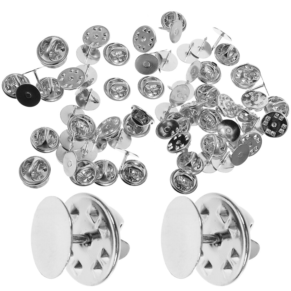 50 Pcs Blank Butterfly Clutch Pin Backs for Lapel Hats Badges Women's Accessories  