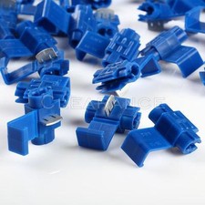 100 pcs BLUE QUICK SPLICE WIRE CONNECTORS 16-14 GAUGE 100 COPPER SHIPS FREE