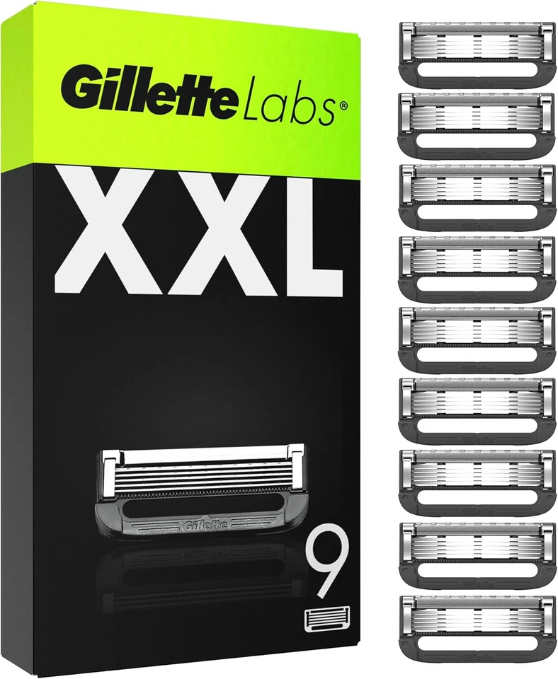9 x Gillette Labs Rasierklingen mit Reinigungs-Element