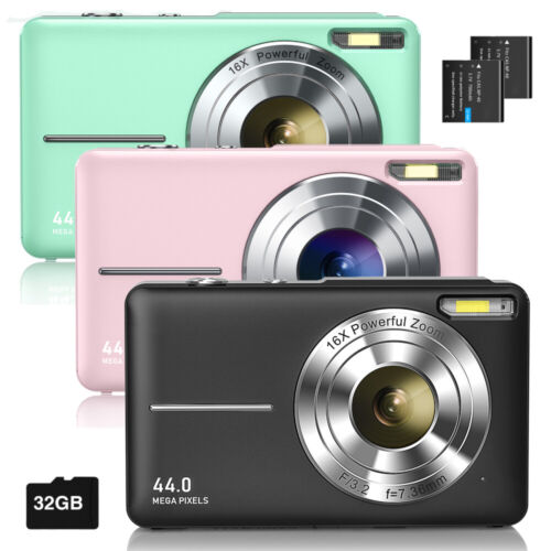 Appareil photo numérique FHD 1080P appareil photo numérique pour enfants caméra vidéo avec carte SD 32 Go - Photo 1 sur 43