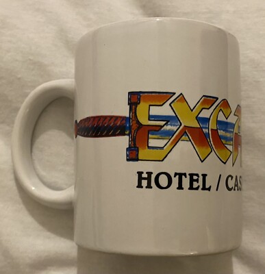 EXCALIBUR Las Vegas Reno Hotel Casino Souvenir Sword Coffee Mug Vintage 3.75 
