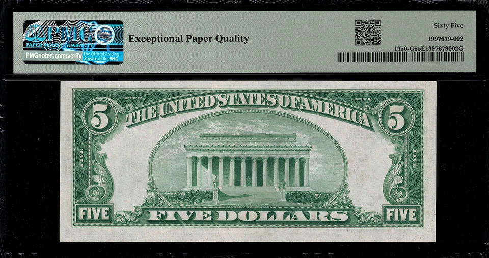 1928 $5 Federal Reserve Note Chicago FR. 1950-G - PMG 65 EPQ - Numeric #7 - Image 2 of 2