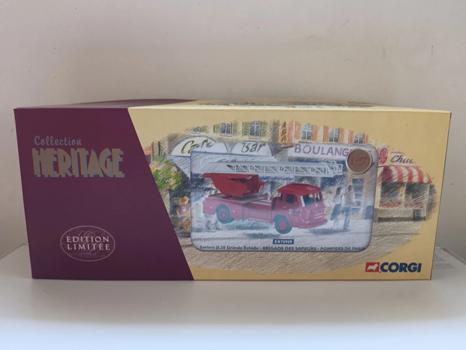 1/50 Saviem JL20 Grande Echelle Pompiers de Paris Corgi EX70909 - Photo 2/4