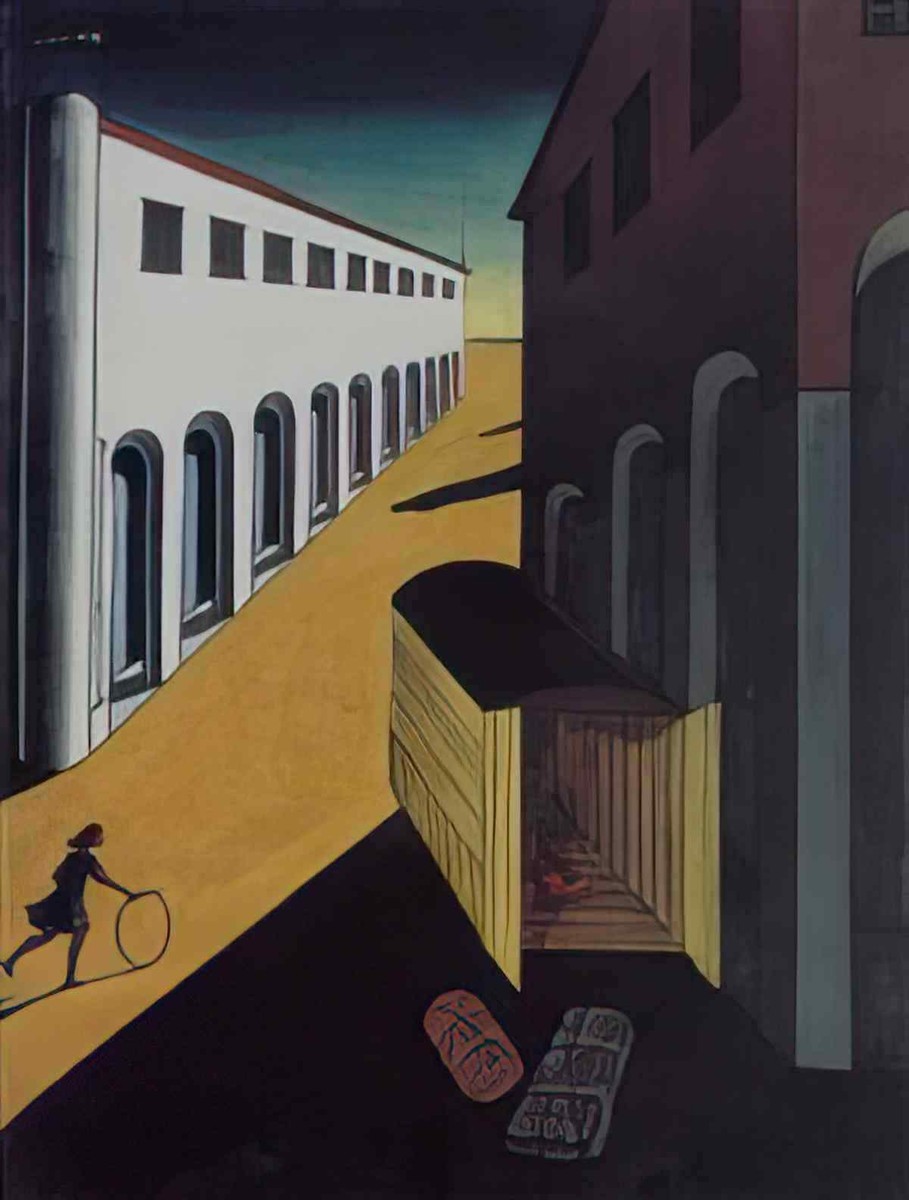 giorgio de chirico photo A4 fanciulla con cerchio piazza