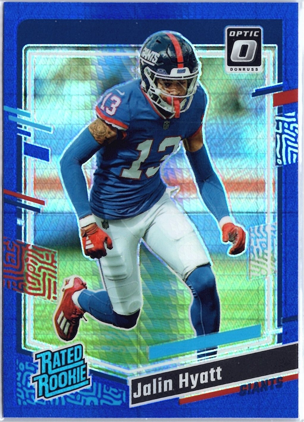 2023 Panini Donruss Optic - Rated Rookie Blue Hyper Prizm #279 Jalin Hyatt (RC)