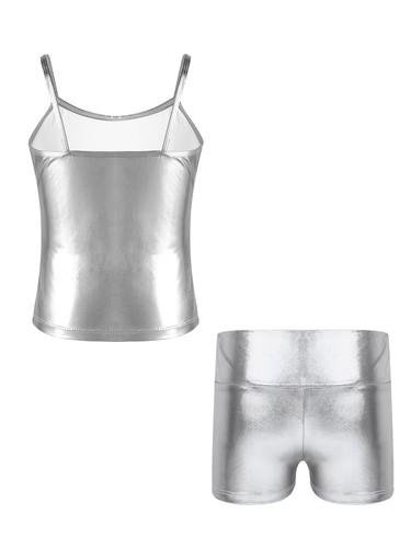 Kids Girls Tank Top With Short Pants 2Pcs Sports Suit Fitness Dance Outfit Yoga - Picture 22 of 69