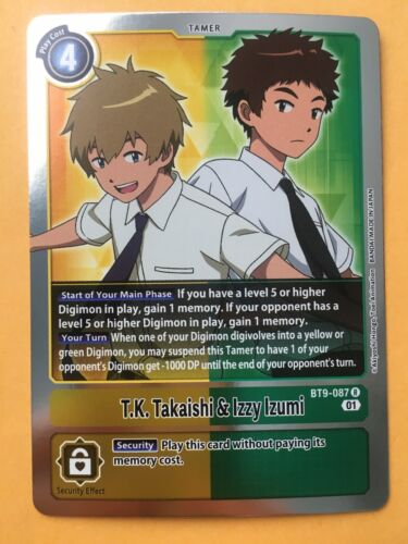 T.K. Takaishi & Izzy Izumi BT9-087  R Digimon CCG | X Record Near Mint English - Picture 1 of 2