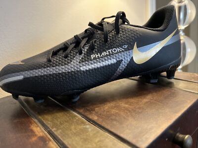 Nike Phantom GT2 Academy Cleats FG/MG-Black/MTLC  Black/Grey. Youth  5