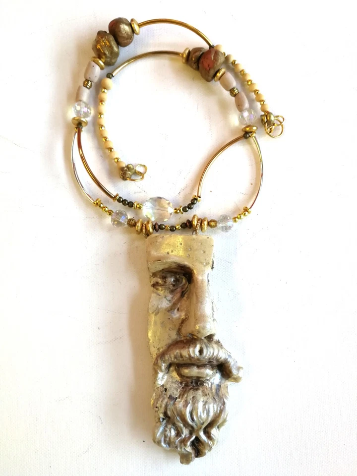 Jewelry Necklace Brutalist Pendant Luxury Chunky Antique Statue Greek Mythology - Image 2 of 4