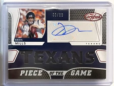2022 Panini Certified Davis Mills Piece of the Game Patch Auto Red Parallel /99