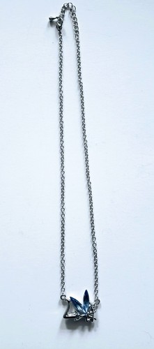 Necklace Fairy Tinkerbell Blue Crystal Sparkling Wings Chain 18" New - Picture 4 of 6