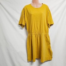 Old Navy Women Size XL  Casual Everyday Short Dress Mustard Cotton Short Sleeve
