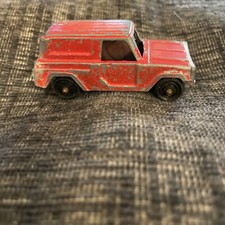 Vintage Tootsie Toy Car- Red Panel Truck- Woodie- Made in USA