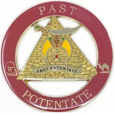 Shriner Past Potentate Maroon Cut Out Car Emblem