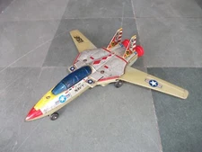 Vintage Battery F-14A Navy Litho Son Ai Toys Airplane Bakelite & Tin Toy, Taiwan