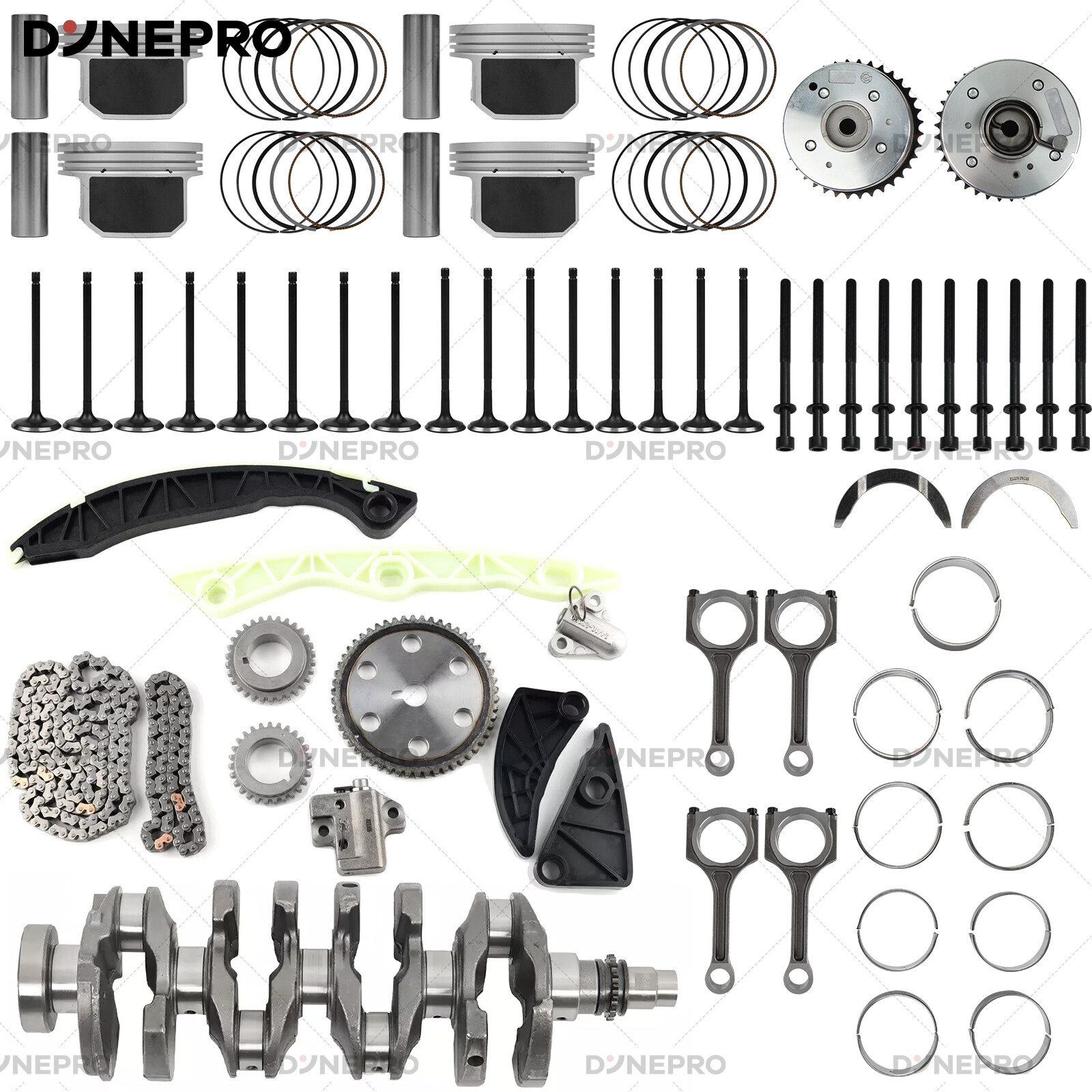 G4KC 2.4L Engine Rebuild Kit with Crankshaft and 4 Connecting Rods for Hyundai Kia