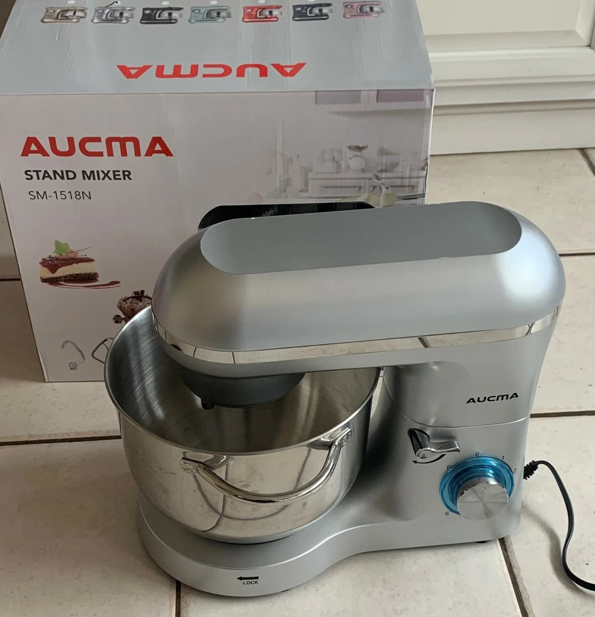 Aucma Stand Mixer 6.5-QT 6-Speed Food Stand Mixer w/ 4 Attachments SM-1518N