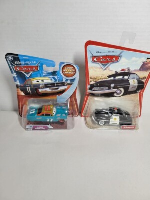  Disney Pixar Cars Movie Sheriff Die-Cast AND Mario Andretti 