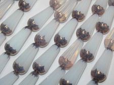 6 Czech Glass White Opal w/ Purple Bronze Faceted Teardrop Beads 19x8mm