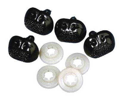 Plastik-Tiernasen, 12mm, 15mm, 20mm SB-Btl je 4Stück, schwarz - Rayher Hobby