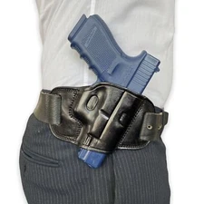 K042 Pancake Style Leather Belt Holster Fits GLOCK 17 19 22 23 Handmade!