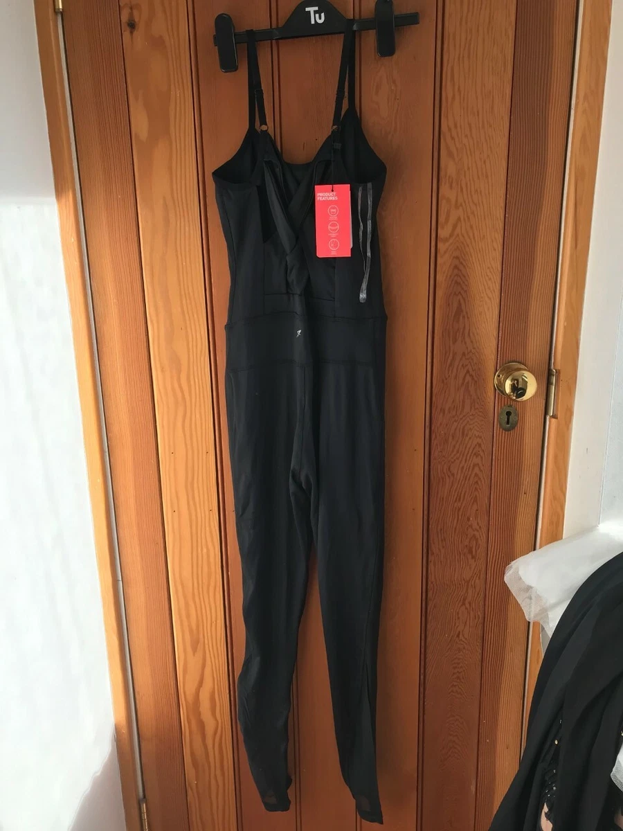 primark active black jumpsuit sports uk 8 bnwt eBay