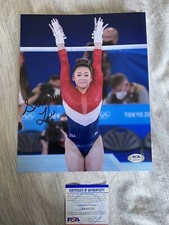 Suni Lee signed autographed 8x10 photo Gymnast USA star L2 PROOF Rare PSA COA