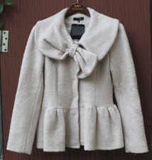 New Ryu Boucle Pink Wool Blend Coat Anthropologie Small Snap Front Nwt $179 Tag