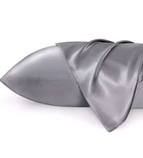 Bedsure Satin Silver Grey Silky Pillowcase 20" 30" - Set of 2