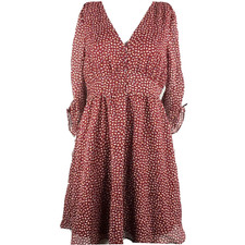 Madewell Dress Womens Sz 4 Wine Red Floral Starviolet A Line Flowy Button