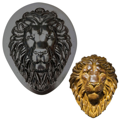 AUTUMN DIY Series Lion's Head Garden Decor Plaque Concrete Cement Mold