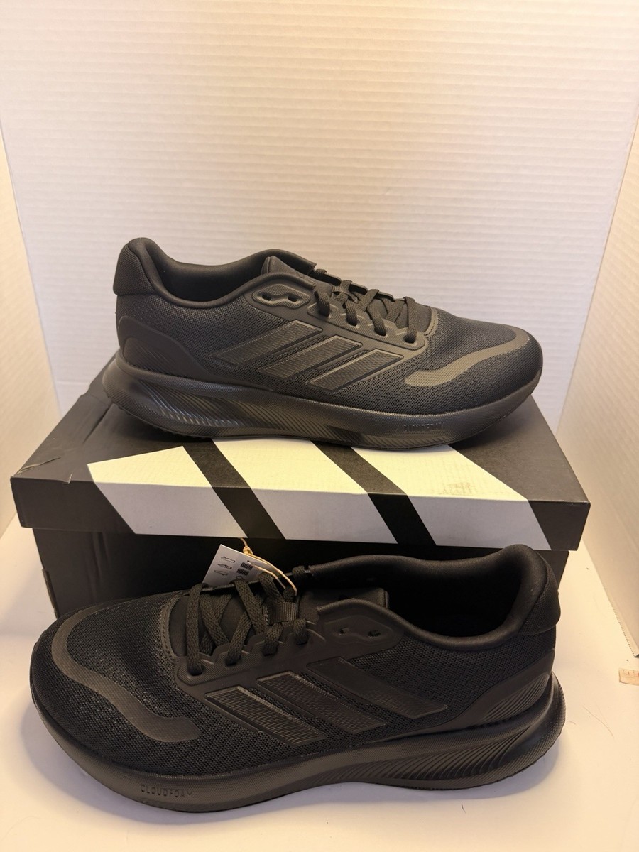 adidas Runfalcon 5 Triple Black IE8812 Mesh Comfort Cushioned Sneaker.  Mens 9