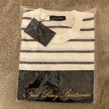 Fred Perry Mens M8642 Embroidered 100% Cotton Striped T Shirt Large