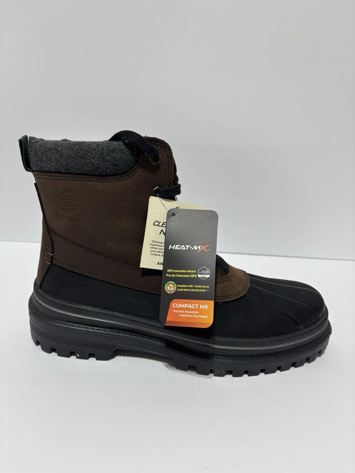 Kamik Men’s Tyson, Brown Waterproof Winter Boots, Size 10 M