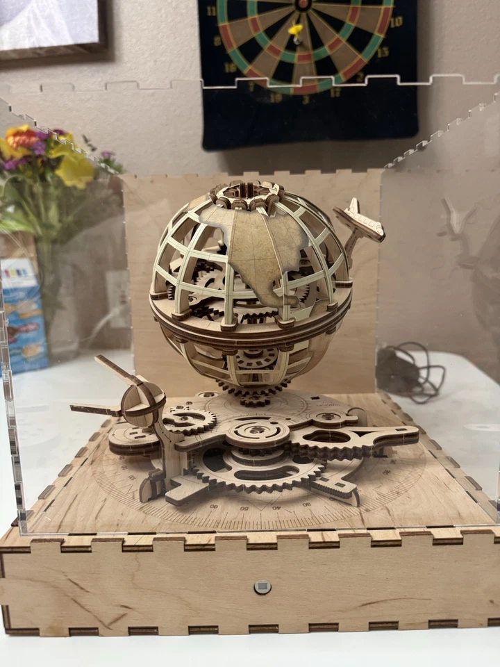 Mechanical 3D Model Globe for Kids and Adults, Wooden Puzzle for DIY by UGEARS - Image 2 of 4